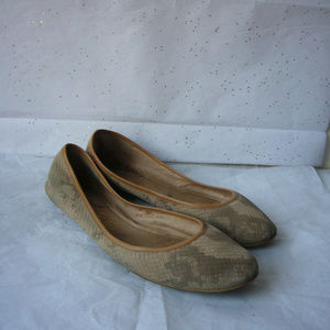 Ash Tan Snake Print Ballerina Classic Flats - Size 10 M Rubber sole Comfort